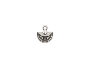 Antique Silver-Plated Ethnic Fan Charm